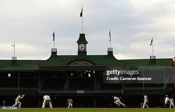 Doug Bollinger of the Blues bowls during day two of the Sheffield Shield match between the New South Wales Blues and the Tasmanian Tigers at Sydney...