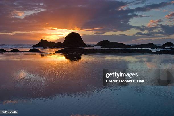 sunset at ruby beach - ruby beach stock pictures, royalty-free photos & images