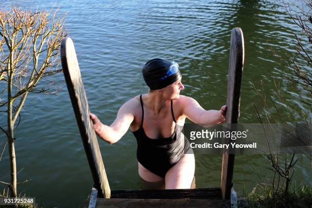 Female open water swimmer