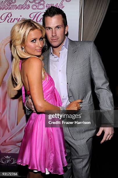 Paris Hilton and Doug Reinhardt attend the launch party For Paris Hilton's Hair And Beauty Line at the Thompson Hotel on November 17, 2009 in Beverly...