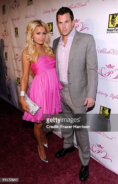 Paris Hilton and Doug Reinhardt attend the launch party For Paris Hilton's Hair And Beauty Line at the Thompson Hotel on November 17, 2009 in Beverly...