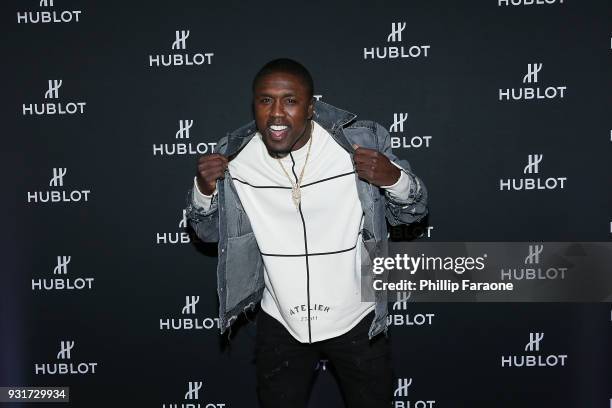 Andre Berto attends the Hublot Private Dinner with Edgar Ramirez at Waldorf Astoria Beverly Hills on March 13, 2018 in Beverly Hills, California.