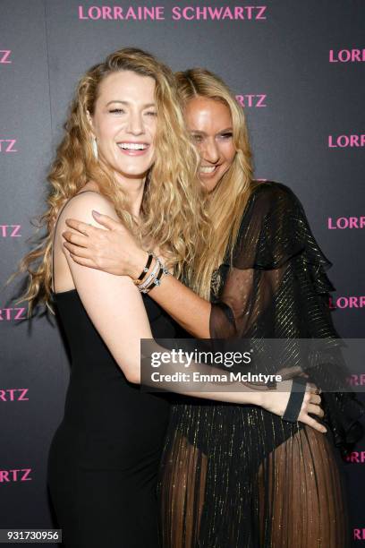 Blake Lively and Ofira Sandberg attend Lorraine Schwartz launches The Eye Bangle a new addition to her signature Against Evil Eye Collection at...