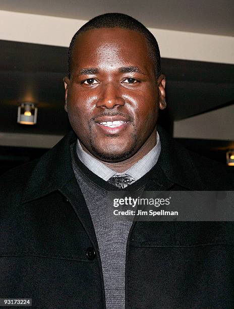 Quinton Aaron attends "The Blind Side" premiere after party on November 17, 2009 in New York City.