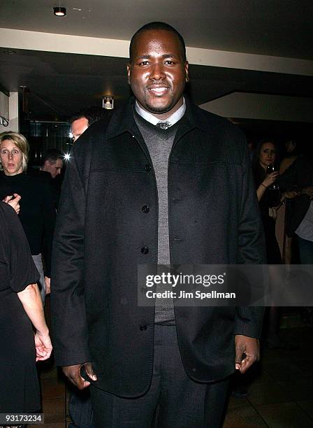 Quinton Aaron attends "The Blind Side" premiere after party on November 17, 2009 in New York City.