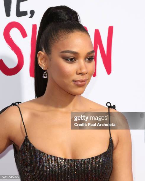 Actress Alexandra Shipp attends the "Love, Simon" special screening at the Westfield Century City on March 13, 2018 in Century City, California.