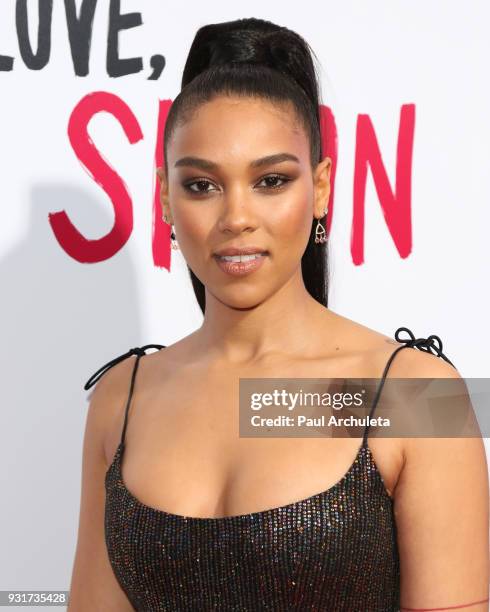 Actress Alexandra Shipp attends the "Love, Simon" special screening at the Westfield Century City on March 13, 2018 in Century City, California.