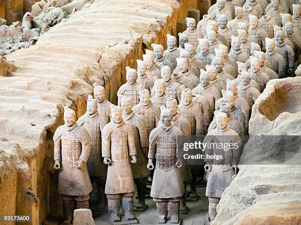 army of the terracotta warriors - mausoleum of the first qin emperor stock pictures, royalty-free photos & images