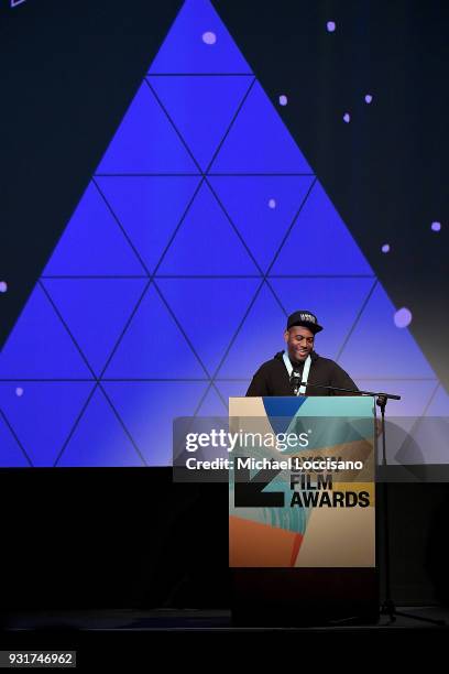 Director Carey Williams accepts the Narrative Shorts award for "Emergency" at the SXSW Film Awards show during the 2018 SXSW Conference and Festivals...