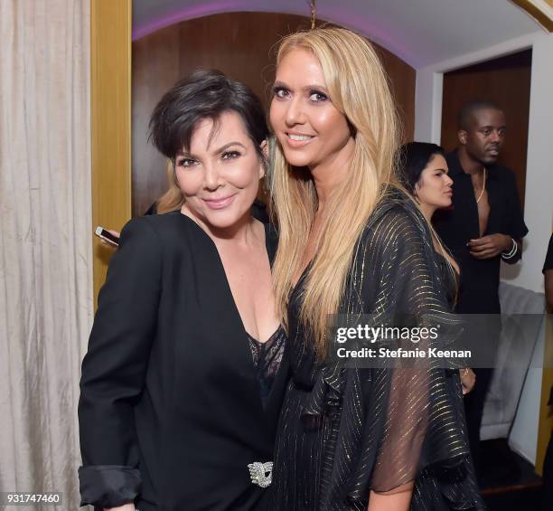 Kris Jenner and Ofira Sandberg attend Lorraine Schwartz launches The Eye Bangle a new addition to her signature Against Evil Eye Collection at...