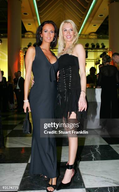 Grit Freiberg and Anna-Maria Lagerblom pose during the Werder Bremen Green White Night 2006 on February 4, 2006 at The Congress Centre in Bremen,...