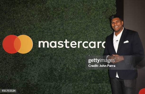 Julius Thomas, American football player from the Miami Dophins attends the Mastercard At The 2018 Arnold Palmer Invitational Panel Discussion Start...