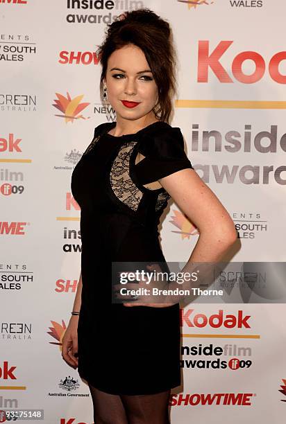 Actress Emily Barclay arrives for the 2009 Kodak Inside Film Awards at Luna Park on November 18, 2009 in Sydney, Australia.