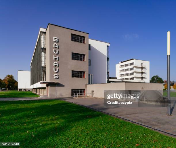 bauhaus dessau - side view - saxony anhalt stock pictures, royalty-free photos & images