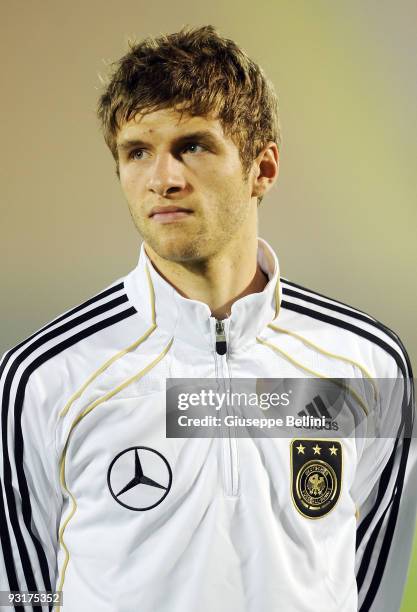 Thomas Mueller of Germany before the UEFA Under 21 Championship match between San Marino and Germany at Olimpico stadium on November 17, 2009 in...