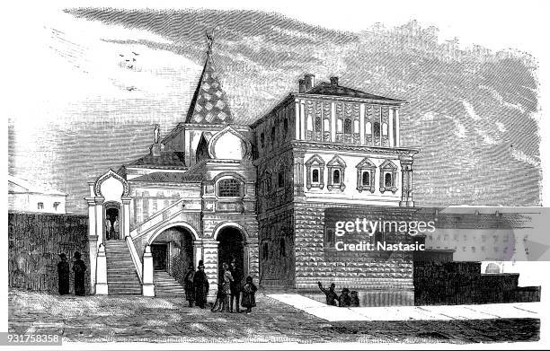 the ancestral home of the romanovs to moscow - romanov museum stock illustrations