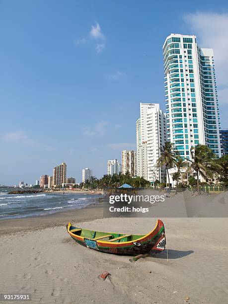 cartagena, kolumbien bocagrande beach - cartagena departamento de bolívar stock-fotos und bilder