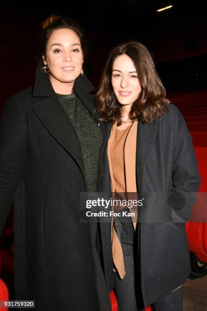 Actresses Lola Dewaere and Sofia Essaidi attend 'Mobile Film Festival 2018' at Mk2 Bibliotheque on March 13, 2018 in Paris, France.