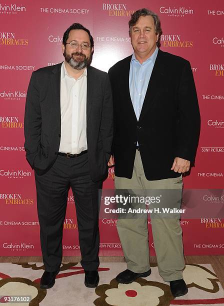 Sony Pictures Classics Co-President Michael Barker and Sony Pictures Classics Co-President Tom Bernard attend The Cinema Society & Calvin Klein...