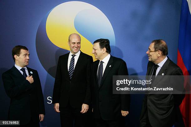 Russian President Dmitry Medvedev, Swedish Prime Minister Fredrick Reinfeldt, European Commission President Jose Manuel Barroso, EU Foreign Policy...