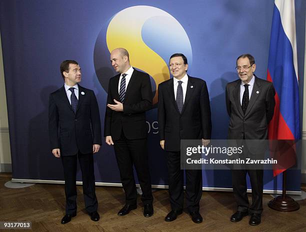 Russian President Dmitry Medvedev, Swedish Prime Minister Fredrick Reinfeldt, European Commission President Jose Manuel Barroso, EU Foreign Policy...