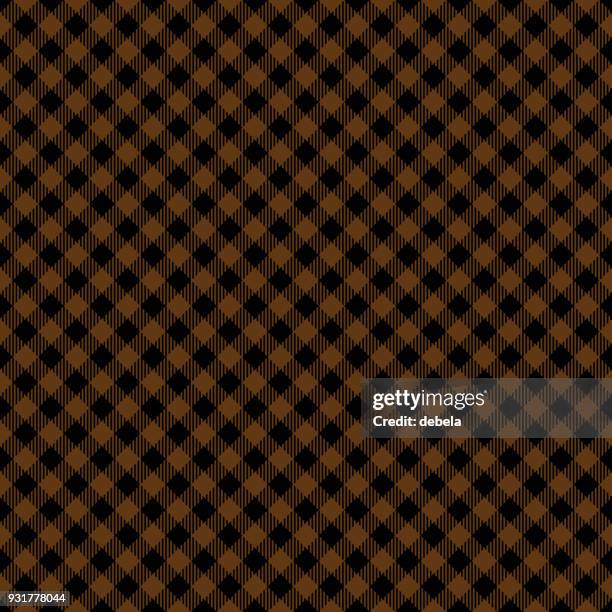 brown lumberjack argyle pattern - linen texture background stock illustrations