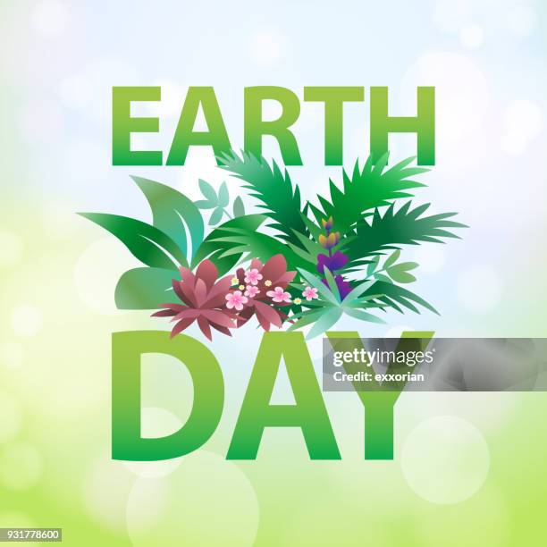 earth day plant - fleuron stock illustrations