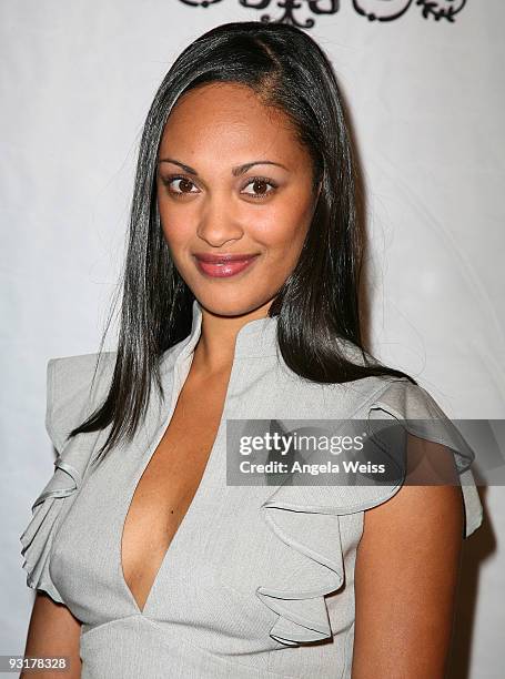 Actress Cynthia Addai-Robinson arrives at Julia Clancey's 'Americia's Next Top Model' finale party held at Villa Blanca on November 17, 2009 in...
