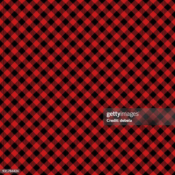 red lumberjack argyle pattern - argyle pattern stock illustrations