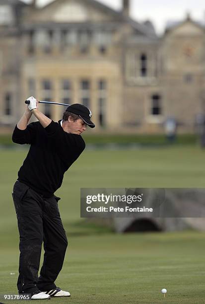 Hugh Grant during the second round of the 2006 Alfred Dunhill Links Championship held on the St Andrews Old Course on October 6, 2006