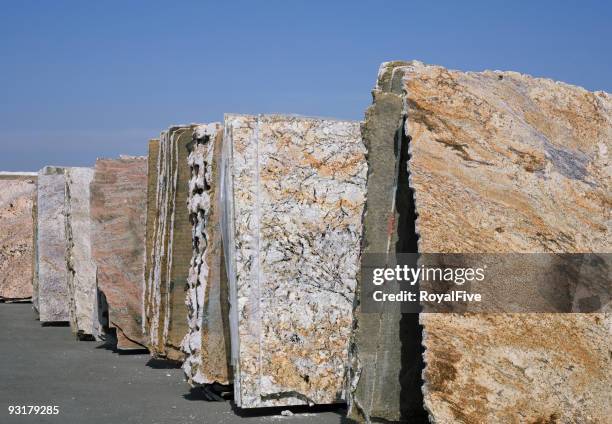 granite slabs row - granite stock pictures, royalty-free photos & images