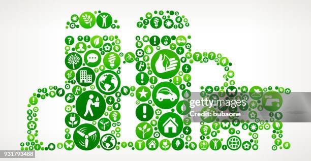 factory nature and environmental conservation icon pattern - solar panel construction stock illustrations