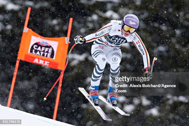 Viktoria Rebensburg of Germany competes during the Audi FIS Alpine Ski World Cup Finals Men's and Women's Downhill on March 14, 2018 in Are, Sweden.