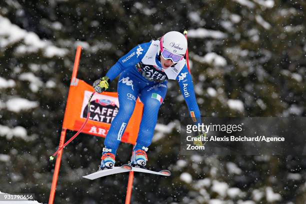 Nadia Fanchini of Italy competes during the Audi FIS Alpine Ski World Cup Finals Men's and Women's Downhill on March 14, 2018 in Are, Sweden.