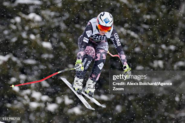 Tina Weirather of Liechtenstein competes during the Audi FIS Alpine Ski World Cup Finals Men's and Women's Downhill on March 14, 2018 in Are, Sweden.