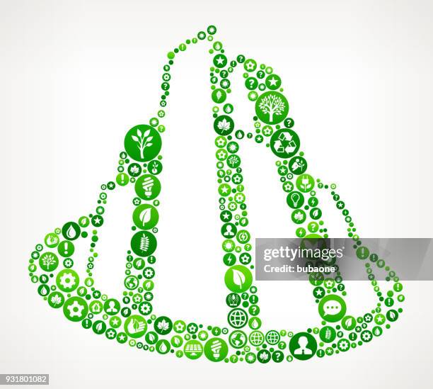 skyline nature and environmental conservation icon pattern - solar panel construction stock illustrations
