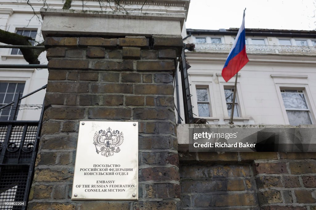 Nameplate Outside London Russian Federation Embassy