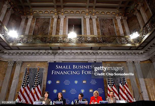 Federal Deposit Insurance Corporation Chairman Sheila Bair, Small Business Administrator Karen Mills, Treasury Secretary Timothy Geithner, Senate...