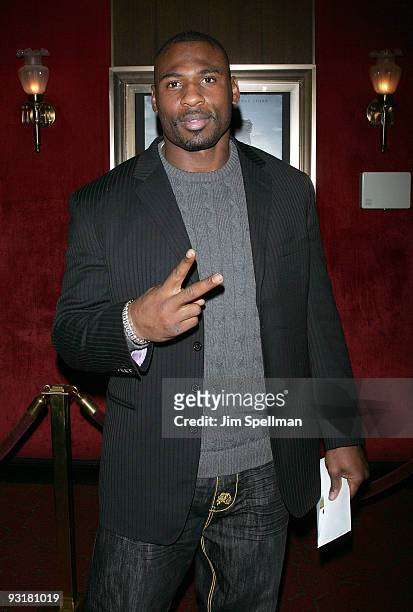Brandon Jacobs attends "The Blind Side" premiere at the Ziegfeld Theatre on November 17, 2009 in New York City.