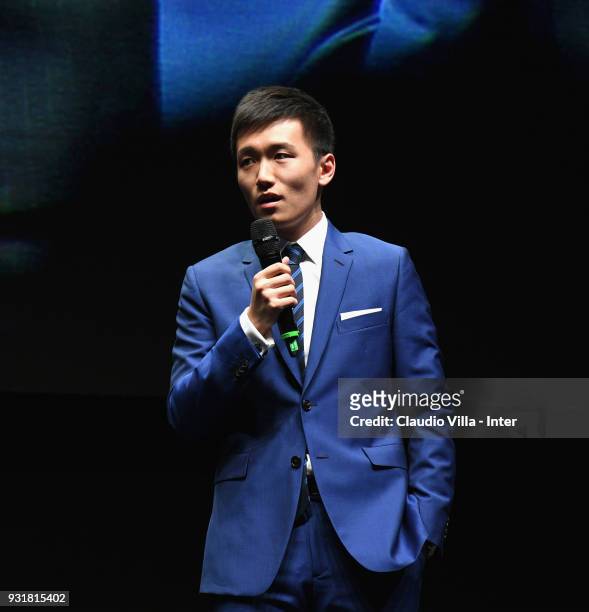 Internazionale Milano board member Steven Zhang Kangyang attends FC Internazionale 110 Years Anniversary at Hangar Pirelli on March 9, 2018 in Milan,...