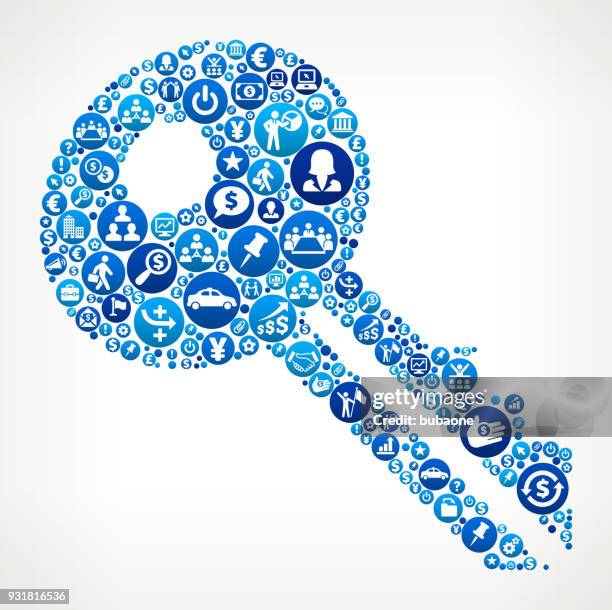 key business and finance blue icon pattern - keys on table stock illustrations