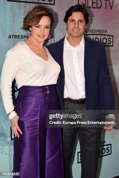 Cristina Villanueva and Francisco Rivera attend the Atresmedia Studios photocall at the Barcelo Theater on March 13, 2018 in Madrid, Spain.