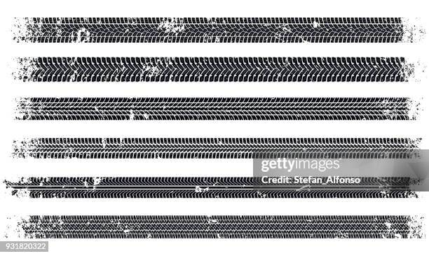 grunge car tracks marks - tire vehicle part stock illustrations