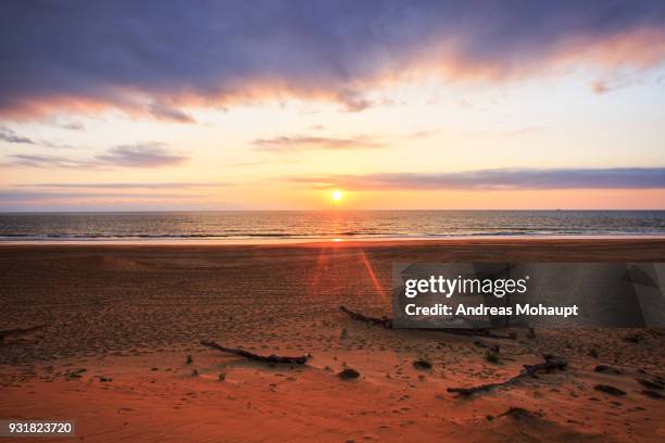 panoramic view at sunset of atlantic with beach - aquitanien stock-fotos und bilder
