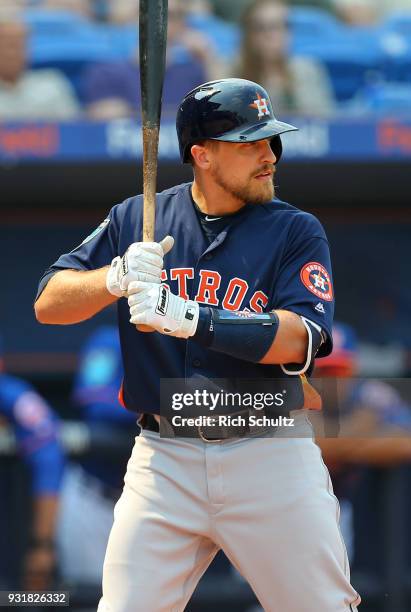 Tim Federowicz of the Houston Astros in action during a spring training game against the New York Mets at First Data Field on March 6, 2018 in Port...