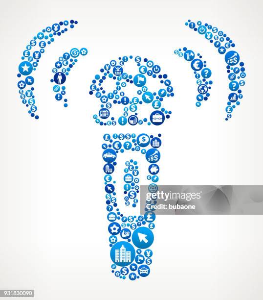 broadcasting microphone business and finance blue icon pattern - karaoke screen stock illustrations