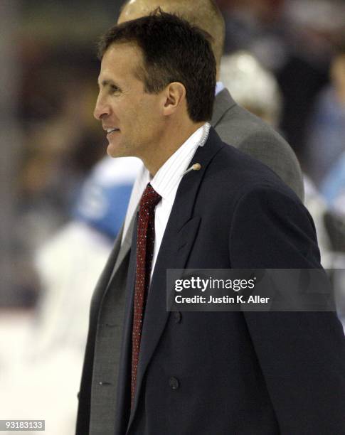 Pittsburgh Penguins assistant coach Tony Granato walks off the ice after defeating the Anaheim Ducks at Mellon Arena on November 16, 2009 in...