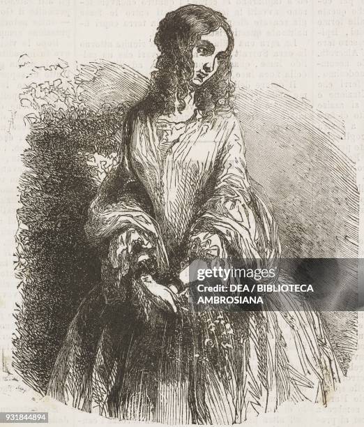 Portrait of Mary Surratt , first woman executed by hanging by the United States federal government, illustration from Il Giornale Illustrato, Year 2,...
