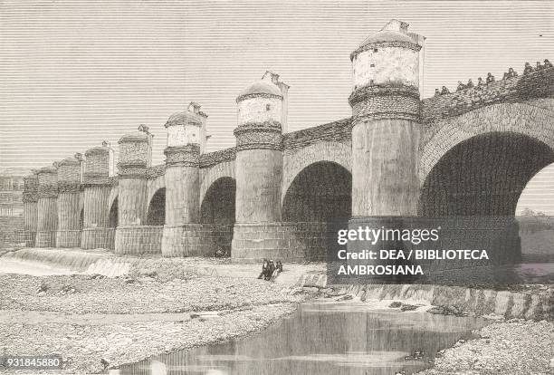 The Mercado bridge, Argentina, illustration from the magazine The Graphic, volume XXIX, no 740, February 2, 1884.