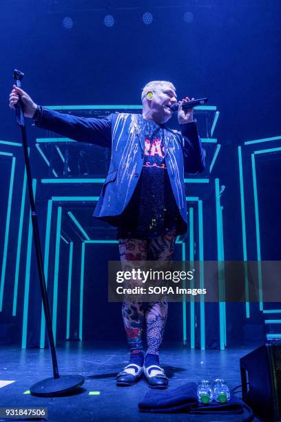 Andy Bell from Erasure seen performing as part of his "World Be Gone" Tour at Dublin's Olympia Theatre.